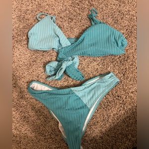 Women’s two-toned wrap top bikini